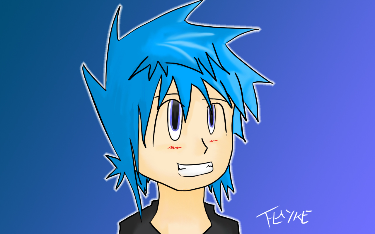 Chibi Boy with Blue Hair - wide 3